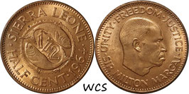 Sierra Leone ½ Cent 1964 KM#16 UNC