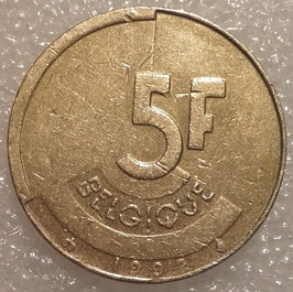 Belgium 5 Francs 1986-1993 BELGIQUE KM#163