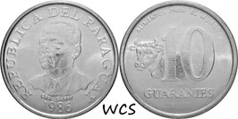 Paraguay 10 Guaranies 1986 (FAO) KM#167 XF