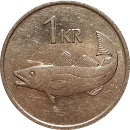 Iceland 1 Krona 1981-1987 KM#27