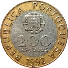 Portugal 200 Escudos 1992 KM#655 VF