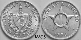 Cuba 1 Centavo 1970 KM#33.1 UNC