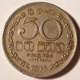 Sri Lanka 50 Cents 1972-2004 KM#135