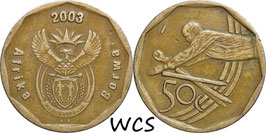 South Africa 50 Cents 2003 Cricket World Cup KM#276