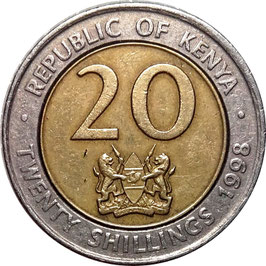 Kenya 20 Shillings 1998 KM#32 VF