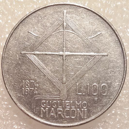 Italy 100 Lire 1974 KM#102 - 100th Anniversary of Birth of Guglielmo Marconi