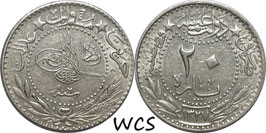 Ottoman Empire 20 Para AH1327/6 (1913) KM#761 XF