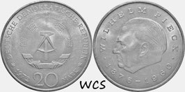 GDR 20 Mark 1972 KM#42 - Wilhelm Pieck, 1st President of GDR