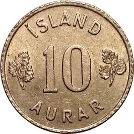 Iceland 10 Aurar 1946-1969 KM#10