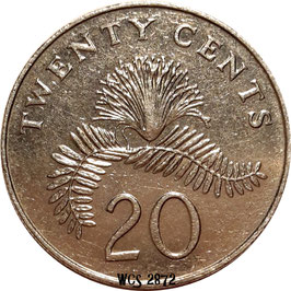 Singapore 20 Cents 1985-1991 KM#52