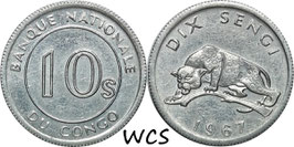 Congo - DR 10 Sengi 1967 KM#7 UNC-