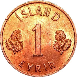 Iceland 1 Eyrir 1946-1966 KM#8 Variante: 1959 - XF