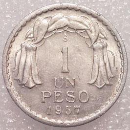 Chile 1 Peso 1954-1958 KM#179a