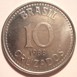 Brazil 10 Cruzados 1987-1988 KM#607