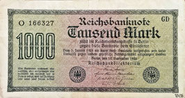 Germany 1000 Mark 15.09.1922 Ro 75b Printer: GD