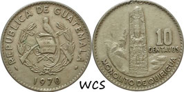 Guatemala 10 Centavo 1970 KM#267 VF