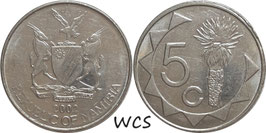 Namibia 5 Cents 1993-2015 KM#1