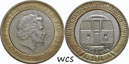 Great Britain 2 Pounds 2013 KM#1239 VF - 150th anniversary of London Underground