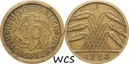 Germany - Weimar Republic 10 Reichspfennig 1924-1936 KM#40