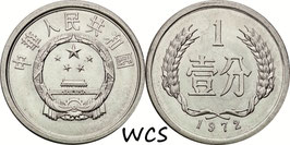 China 1 Fen 1955-2018 (Shenyang Mint) KM#1