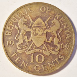 Kenya 10 Cents 1966-1968 KM#2