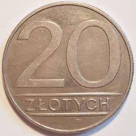 Poland 20 Zlotych 1984-1988 (large type) Y#153.1