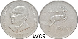 South Africa 1 Rand 1979 (President Diederichs) KM#104 VF-