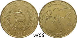 Guatemala 1 Quetzal 1999 KM#284 VF