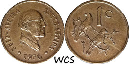 South Africa 1 Cent 1976 (President Fouche) KM#91 VF