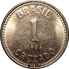 Brazil 1 Cruzado 1986-1988 KM#605