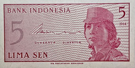 Indonesia 5 Sen 1964 P.91a UNC