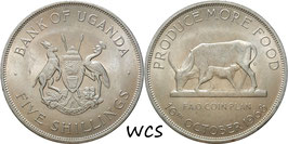 Uganda 5 Shillings 1968 F.A.O. KM#7 UNC