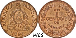 Honduras 1 Centavo 1992 KM#77a AU