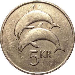 Iceland 5 Kronur 1981-1992 KM#28