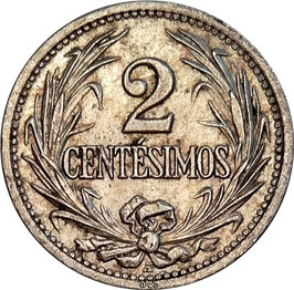 Uruguay 2 Centesimos 1901-1941 KM#20