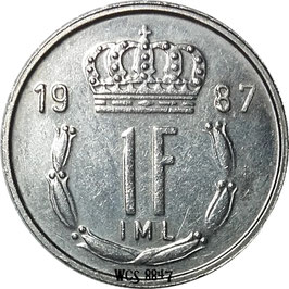 Luxembourg 1 Franc 1986-1987 KM#59