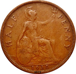 Great Britain ½ Penny 1928-1936 KM#837