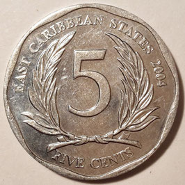 East Caribbean States 5 Cents 2002-2019 KM#36
