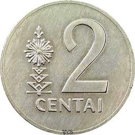 Lithuania 2 Centas 1991 KM#86