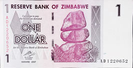 Zimbabwe 1 Dollar 2007 P.65 UNC