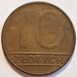 Poland 10 Zlotych 1989-1990 Y#152.2