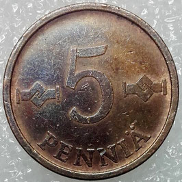 Finland 5 Penniä 1963-1977 KM#45