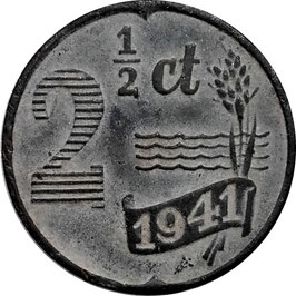 Netherlands - German Occupation 2½ Cents 1941 KM#171 VF-