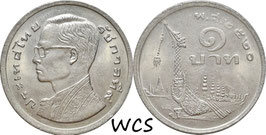 Thailand 1 Baht 1977 (2520) Y#110 AU