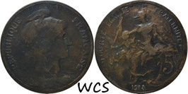 France 5 Centimes 1913 KM#842 F