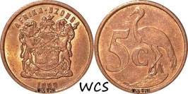 South Africa 5 Cents 1996-2000 (AFRIKA-DZONGA) KM#160