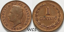 El Salvador 1 Centavo 1968 KM#135.1 AU