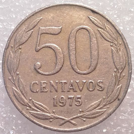 Chile 50 Centavos 1975 KM#206 VF