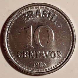 Brazil 10 Centavos 1986-1988 KM#602