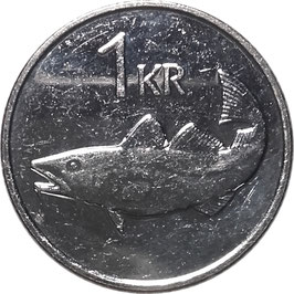 Iceland 1 Krona 1989-2011 KM#27a